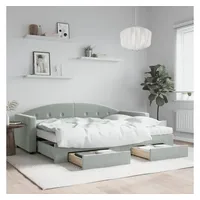 VidaXL Tagesbett Ausziehbar mit Schubladen Hellgrau 80x200 cm Samt