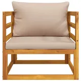 vidaXL Gartensessel mit Kissen Taupe Massivholz Akazie