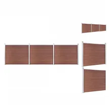 vidaXL WPC Sichtschutzzaun Element Set 526 x 146 cm braun