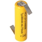 AccuCell Flat Top NiCd Mignon Akku 1,2V 600mAh AA Lötfahne Z-Form, für Notstrombeleuchtung etc.