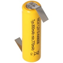 AccuCell Flat Top NiCd Mignon Akku 1,2V 600mAh AA Lötfahne Z-Form, für Notstrombeleuchtung etc.