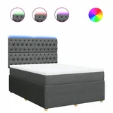 vidaXL Boxspringbett 140 x 200 cm Dunkelgrau