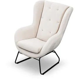 Fun Möbel Sessel Artemis Stoff Kronos 1-St. 70 x 80 x 90 cm Altweiß mit Kissen