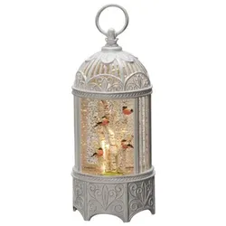 Konstsmide LED-Wasserlaterne, Gimpel im Baum, ø: 12 cm, Batteriebetrieb/USB-Anschluss, weiß - weiss