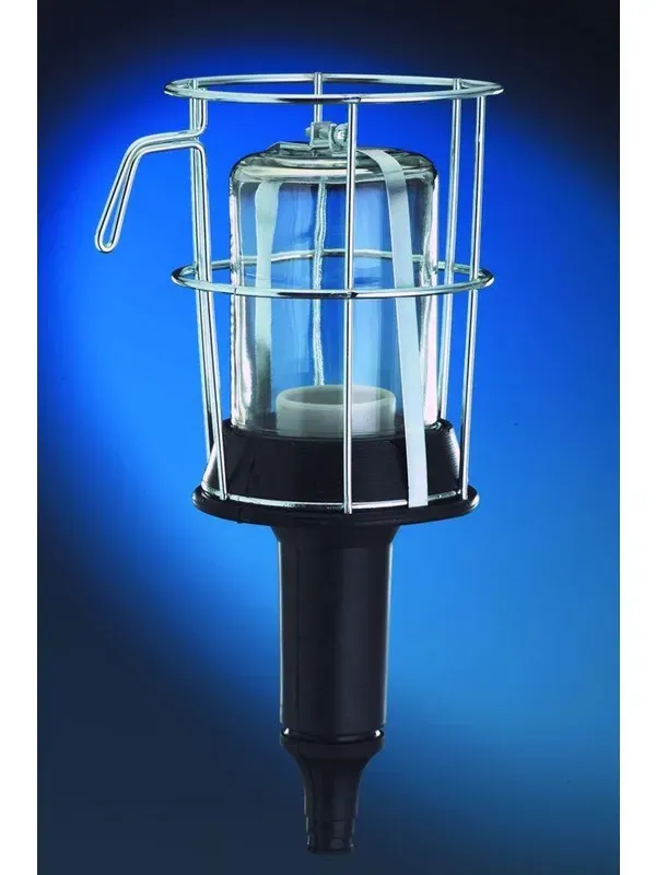 Stable hand lamp with rubber grip without bead ring