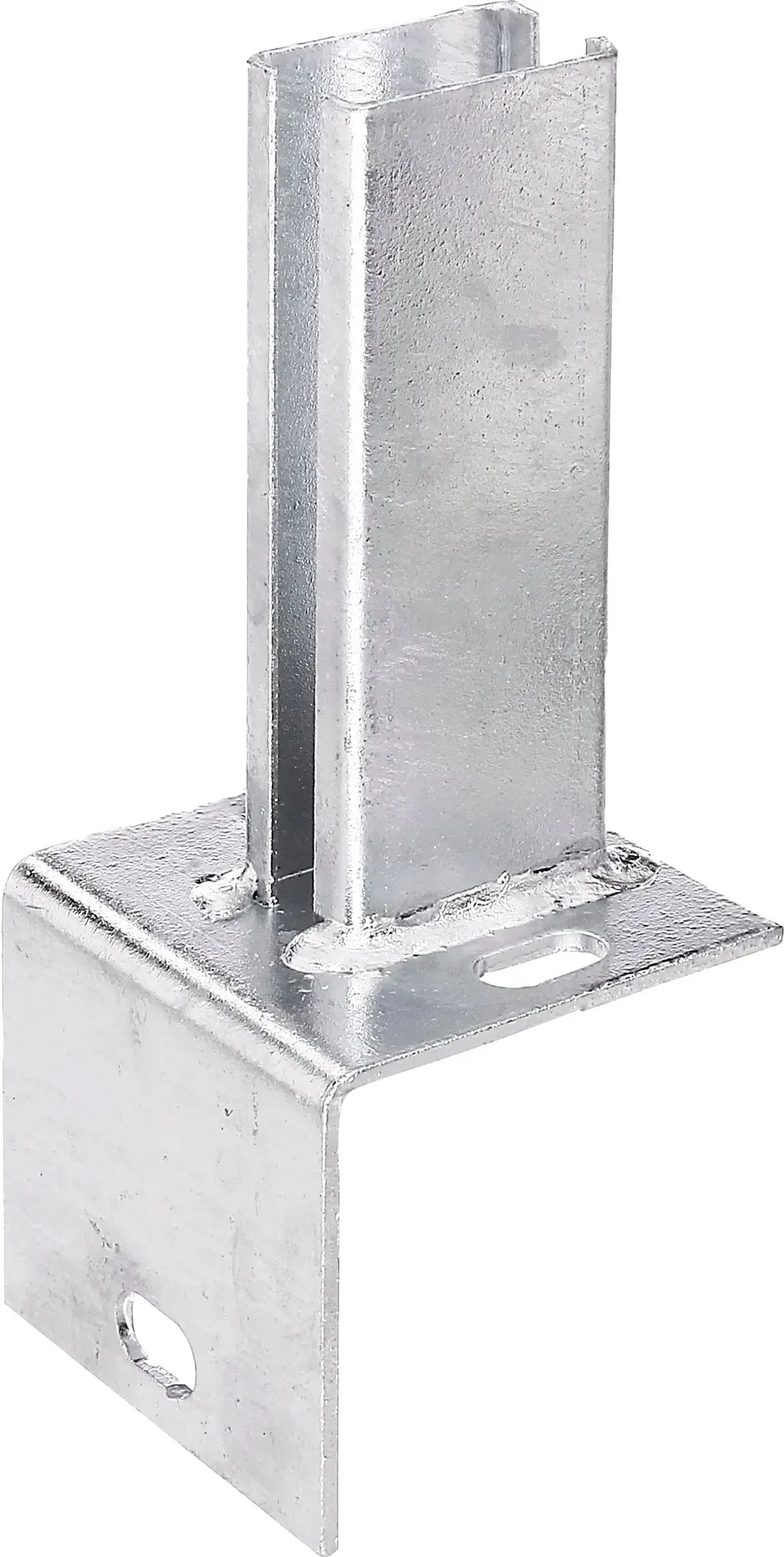 Pfostenträger ALBERTS, grau (feuerverzinkt), B:10cm T:9,4cm, Stahl, Bodenanker, zum Aufschrauben, feuerverzinkt, für Pfosten 60 x 40 mm