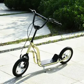 Homcom Kinderroller mit Handbremse beige