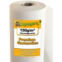 Aquagart 190m2 Gartenvlies Unkrautvlies Unkrautfolie Mulchvlies 150g/m2 weiß 2m