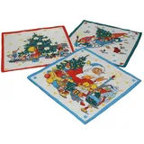 Betz Taschentuch 12 Stück Kinder Stofftaschentücher Größe 26x26 cm Weihnachten, (Set, 12-St. 12 Stück), Design 10 bunt
