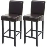 Mendler 2er-Set Barhocker  Holz  braun
