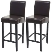 Mendler 2er-Set Barhocker  Holz  braun