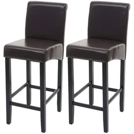 Mendler 2er-Set Barhocker  Holz  braun