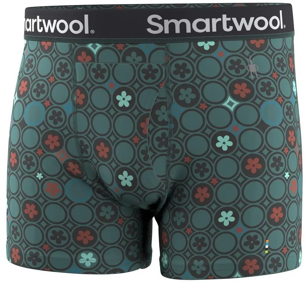 Smartwool Herren Merino Print Boxershorts - L - dusty teal geo floral