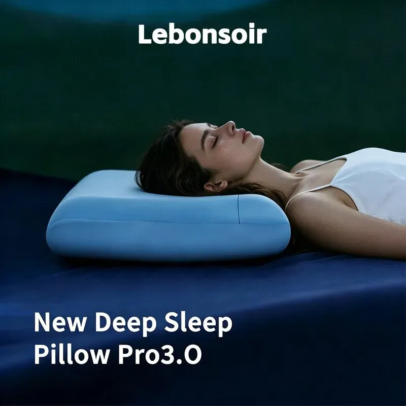 LEBONSOIR Design wie bei Atour Planet, Ergonomisches Nackenstützkissen, Deep Sleep Pro 3.0-Design, Kissen für Nacken- & Schulterschmerzen, Komfort-Schlafkissen für alle Schlafpositionen, Blau, 8 cm Höhe