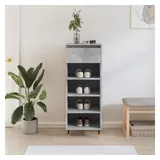 furnicato Schuhregal Schuhschrank 40x36x105 cm Betongrau aus Holzwerkstoff und Metall, 1-tlg., Schuhregal mit vier offenen Fächern, Schublade und Ablagefläche grau