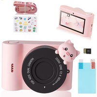 Digital Kinderkamera, 48MP 1080P HD Videokamera Selfie Digitalkamera Kinder Touchscreen Kamera Kinder Camcorder Spielzeugkamera,Pink Gig
