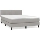 vidaXL Boxspringbett mit Matratze Hellgrau 140x200 cm Stoff