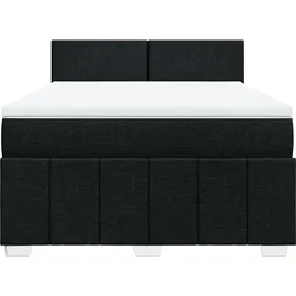 vidaXL Boxspringbett mit Matratze Schwarz 140x200 cm Stoff