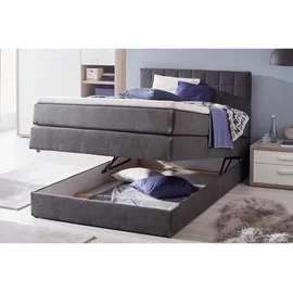 Roller Boxspringbett - anthrazit - H2 - Webstoff - 140x200 cm