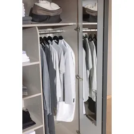 Rauch Drehtürenschrank RAUCH "Kleiderschrank Schrank Garderobe SKAT SHINE mit hochwertigem", grau (graphit), B:301cm H:235cm T:63cm, Holzwerkstoff, Schränke, Drehtürenschrank, transparentem Grauglas inkl. umfangreichem Zubehör MADE IN GERMANY