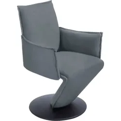 K+W Komfort & Wohnen Drehstuhl »Drive«, Leder CLOUD, Sessel mit federnder Sitzschale, Drehteller in Metall schwarz Struktur K+W Komfort & Wohnen aqua 54 + Drehteller in Metall schwarz Struktur