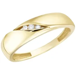 Luigi Merano Ring matt, glanz, mit funkelnden Brillanten, Gold 585 Ringe   Gold Damen 