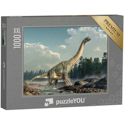 puzzleYOU Puzzle Puzzle 1000 Teile XXL „Brachiosaurus, riesiger Sauropoden-Dinosaurier“, 1000 Puzzleteile, puzzleYOU-Kollektionen Dinosaurier, Tiere aus Fantasy & Urzeit