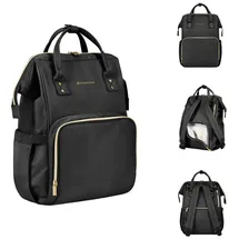 KIKKABOO Wickeltasche Siena, Rucksack, Wickelunterlage, Grifflänge einstellbar schwarz uni
