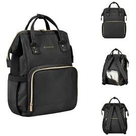 KIKKABOO Wickeltasche Siena, Rucksack, Wickelunterlage, Grifflänge einstellbar schwarz uni