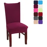 Chickwin Chickw1 Stuhlhussen 2/4/6/10 Stück Einfarbig, Modern Elastischer Stuhlbezug Abnehmbare Waschbar Für Hochzeit, Hotel, Bankett, Partys Deko Universal Grau Stuhlhussen (6 Stück,Fuchsia)