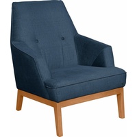 TOM TAILOR HOME Sessel »COZY«, im Retrolook, mit Kedernaht und Knöpfung, Füße Buche natur blau