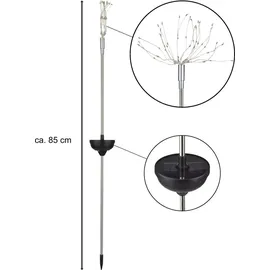 Bonetti 2er Set Solar Feuerwerk Licht, zusammen 120 LEDs, flexibel ausrichtbar, kabellos, moderne Solarleuchte für außen (bunt)