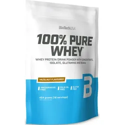 BioTechUSA 100% Pure Whey Molkenprotein kleine Packung Geschmack Hazelnut 454 g
