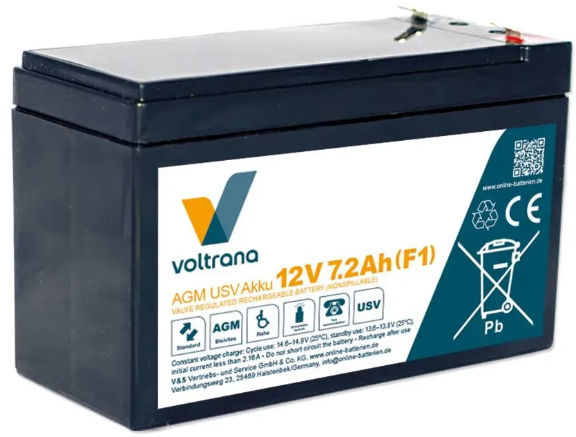 USV-Akku passend für APC Back-UPS BE550G-GR RBC110 12V 1 x 12V 7,2Ah – Voltrana Ersatzakku