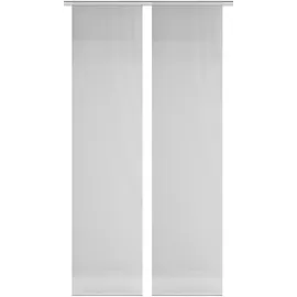 VISION S 5540, 2er-Set Schiebegardine ROM, halb-transparenter Stoff in Bambus-Optik, 2X 260x60 cm, Farbe:grau