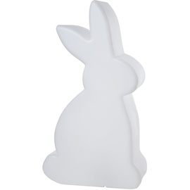 8 seasons DESIGN 8 seasons design| LED Außenleuchte Hase Solar Shining Rabbit (50 cm groß, warmweiß, Dämmerungssensor, externes Panel, Gartenleuchte, Outdoor) weiß