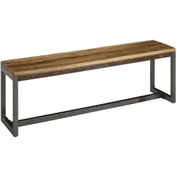 Kadima Design Vintage Esszimmerbank im Mangoholz-Stil mit Metallgestell, Stabil & Unikat. 120x45x46 cm