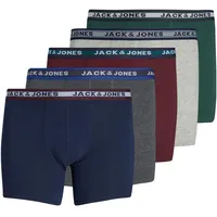 Jack & Jones PlusSize Jacoliver TRUNKS 5 PACK NOOS Pls Unterw sche, Dark grey melange)