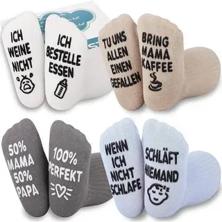 Socken Baby Neugeborenen Geschenk 0-12 Monate Mehrfarbig-Baby text