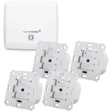 Homematic IP Set Beschattung mit Access Point, 4x Rollladenaktor für Markenschalter