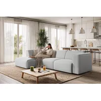 otto home Ecksofa Merid L-Form, jederzeit durch Module erweiterbar, B/T/H: 295/162/70 cm Struktur fein Ottomane links grau/hellgrau