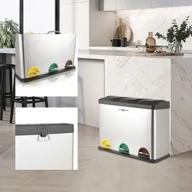 MAXCRAFT Mülleimer 54 l Silber
