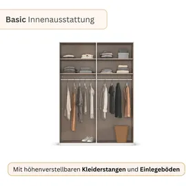 Rauch Schwebetürenschrank TARO 162 x 223 x 69 cm Grau