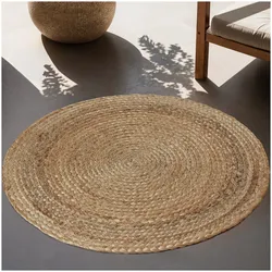 tectake® Handgewebter Teppich, verschiedene Größen, aus Jute, 100 % Naturfasern, strapazierfähig und pflegeleicht