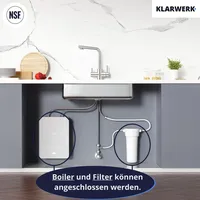 Klarwerk Felix 4-Wege Niederdruck Trinkwasser Armatur Silber gebürstet