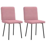 vidaXL Esszimmerstühle 2 Stk. Rosa Samt