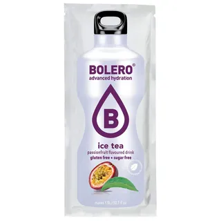 Softdrink Bolero Ice Tea Passionsfrucht zuckerfreies Getränkepulver 8g 12 Stück
