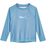 Playshoes Unisex Kinder Langarmshirt Rash-Guard-Shirt, Lang Blau Hai, 62-68
