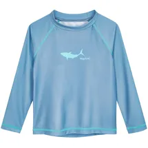 Playshoes Unisex Kinder Langarmshirt Rash-Guard-Shirt, Lang Blau Hai, 62-68