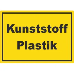 HB-Druck Kunststoff Plastik Mülltrennung Aufkleber mit Text A4 (210x297mm)